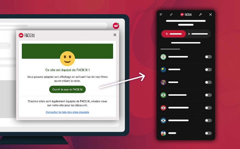 présentation visuelle de l'extension de navigateur FACIL'iti